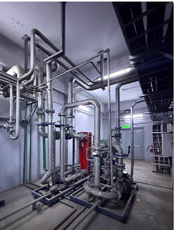 AQSC RPC room piping — distribution loops and valves